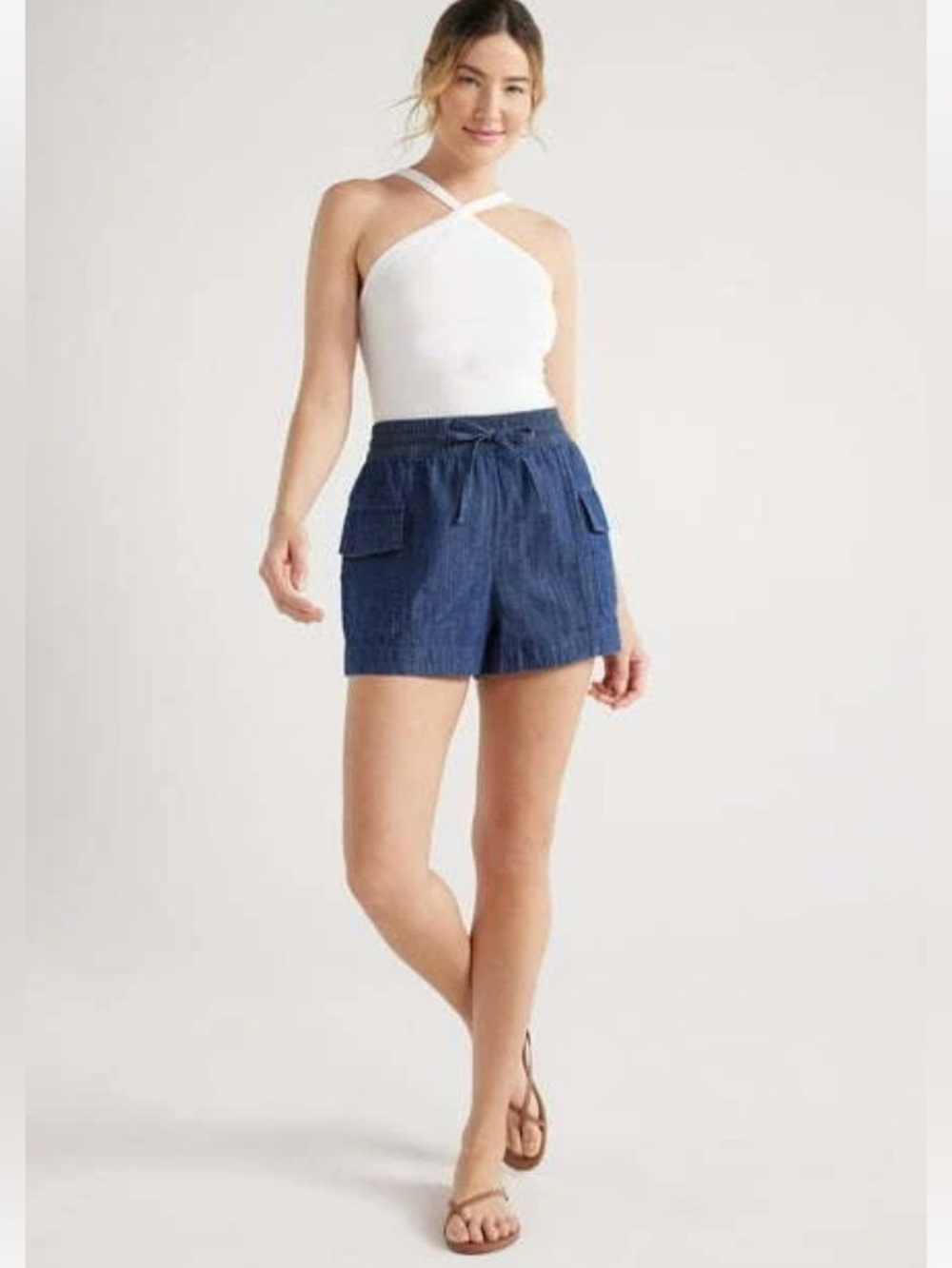 Free Assembly Denim Utility Shorts EUC